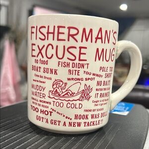 Fisherman’s mug- excuse mug. Vintage- preowned sat on shelf/. See pics